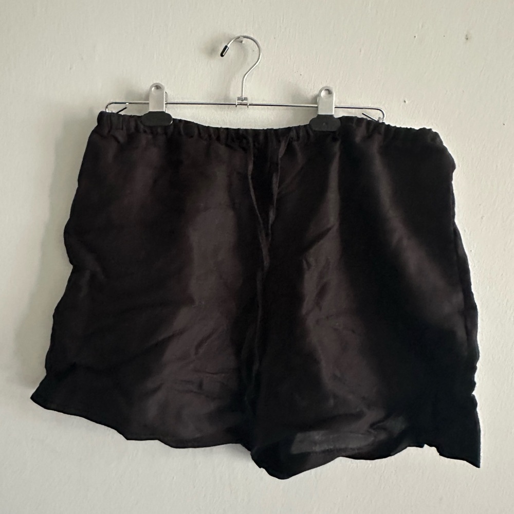 Women's H&M Black linen blend Shorts pull on size M - Picture 5 of 10